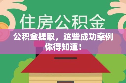 裕安公积金提取，这些成功案例你得知道！